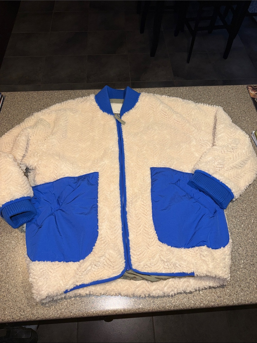 Anthropologie Pilcro colorblock sherpa jacket